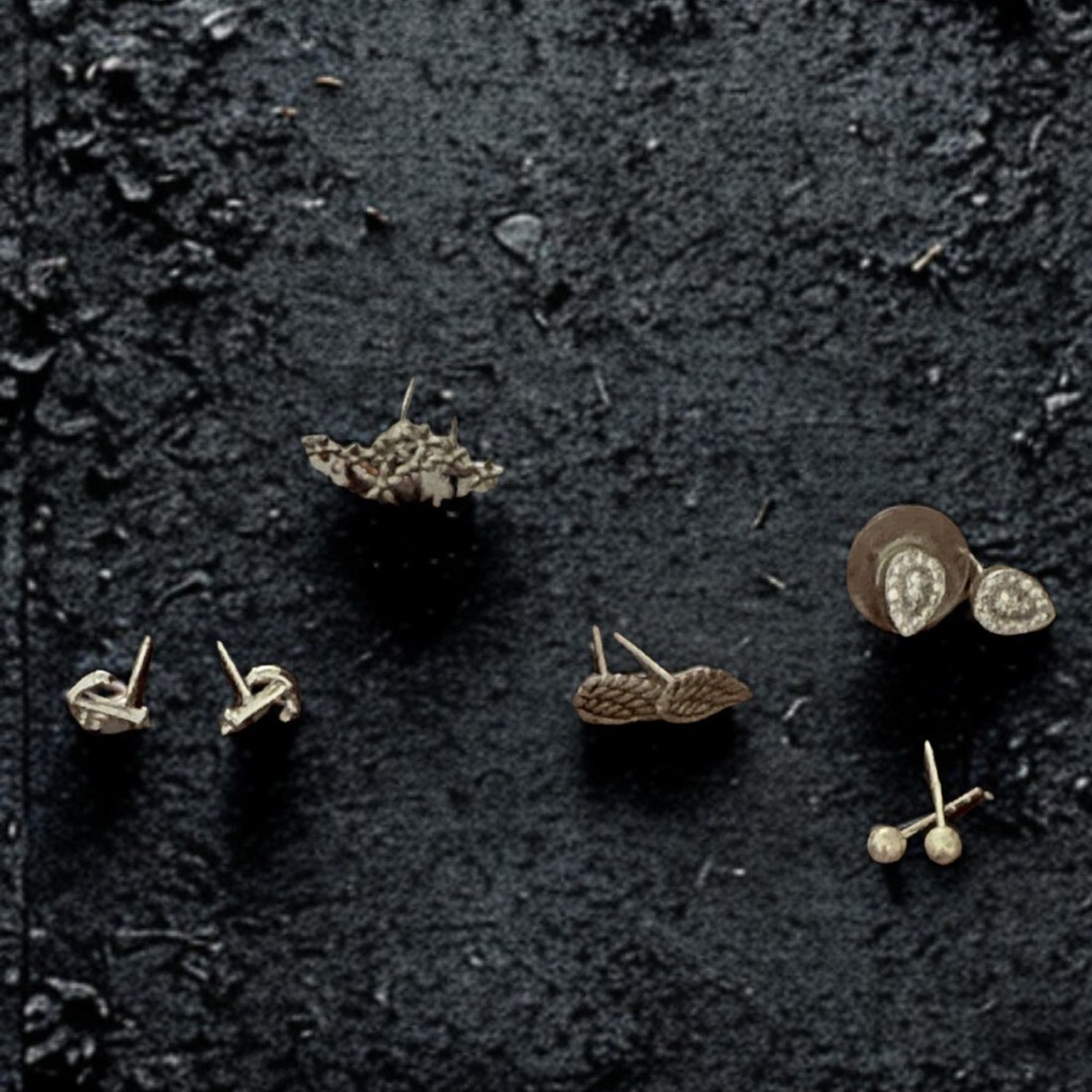 Silver Stud Earring Set